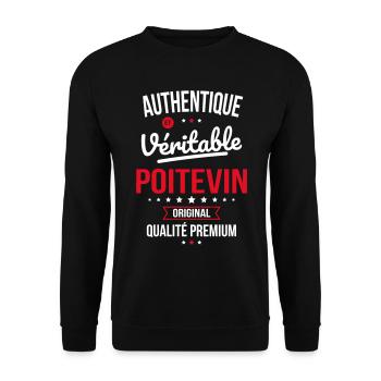 Authentique et véritable Poitevin - Original - Sweat-shirt Unisexe - noir - Devant - Alina (178cm) & Michal (187cm)