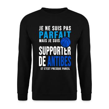 basketball supporter club basket ball Antibes - Sweat-shirt Unisexe - noir - Devant - Alina (178cm) & Michal (187cm)