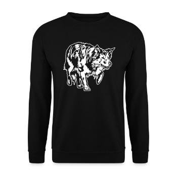 BORDER COLLIE Portrait Chiens de troupeau Chiens Wilsigns - Sweat-shirt Unisexe - noir - Devant - Alina (178cm) & Michal (187cm)