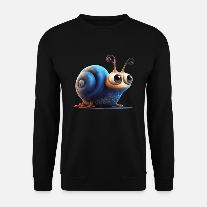 Süsse blaue Schnecke - Unisex Pullover - Schwarz