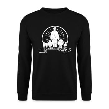 Führungskraft Schäfer Schafzüchter Schaf Hirte - Unisex Pullover - Schwarz - Vorne - Alina (178cm) & Michal (187cm)