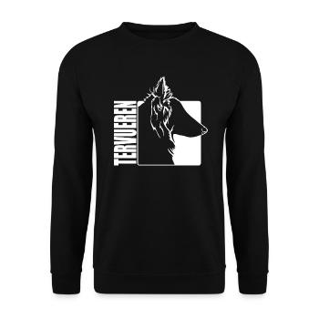 Tervueren Profile Dogs Dog Wilsigns - Unisex Sweatshirt - black - Front - Alina (178cm) & Michal (187cm)