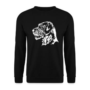 Griffon Korthals Portrait Chiens Chien Wilsigns - Sweat-shirt Unisexe - noir - Devant - Alina (178cm) & Michal (187cm)