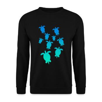Turtle Turtle T Shirt blue turquoise - Unisex Sweatshirt - black - Front - Alina (178cm) & Michal (187cm)