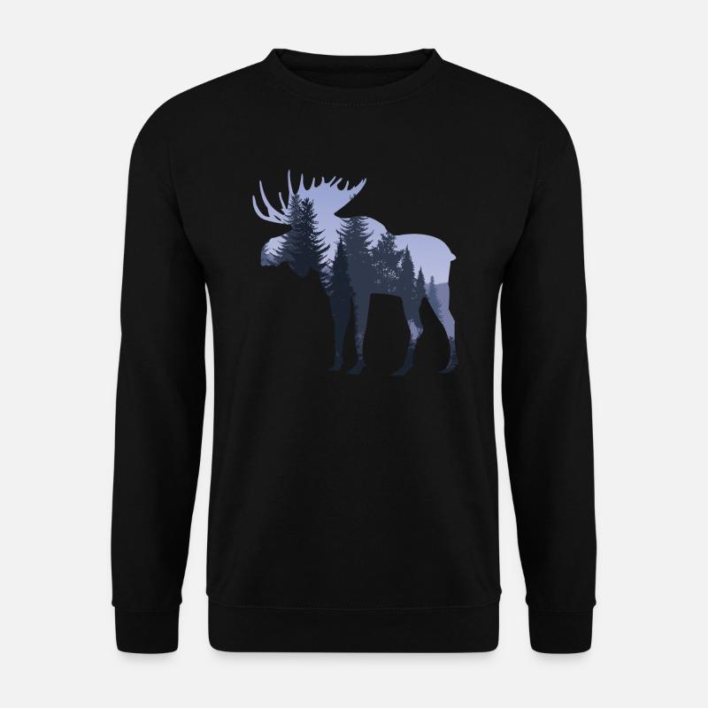 Schweden Elch im Wald - Unisex Pullover - Schwarz
