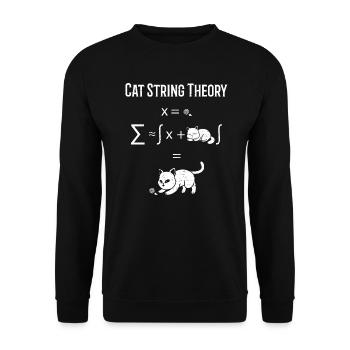 Cat String Theory - Sciences - Unisex Sweatshirt - black - Front - Alina (178cm) & Michal (187cm)