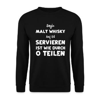 Single Malt Whisky Auf Eis Servi... - Unisex Pullover - Schwarz - Vorne - Alina (178cm) & Michal (187cm)