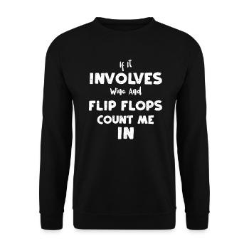 S’il s’agit de vin et de flip flo... - Sweat-shirt Unisexe - noir - Devant - Alina (178cm) & Michal (187cm)