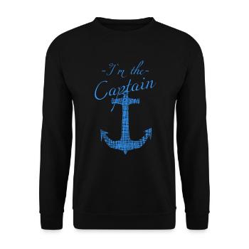 sailing captain - Unisex Pullover - Schwarz - Vorne - Alina (178cm) & Michal (187cm)