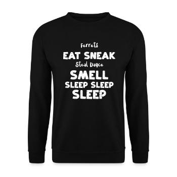 Ferrets Eat Sneak Steal Dance Sm... - Unisex Sweatshirt - black - Front - Alina (178cm) & Michal (187cm)