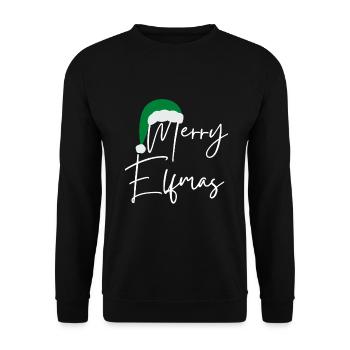 Merry Elfmas - Unisex Pullover - Schwarz - Vorne - Alina (178cm) & Michal (187cm)
