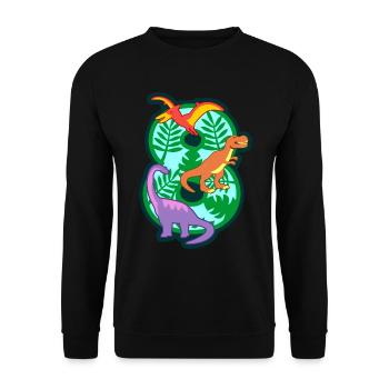 Dinosaurier 8. Geburtstagsparty Nummer 8 - 8 Jahre - Unisex Pullover - Schwarz - Vorne - Alina (178cm) & Michal (187cm)