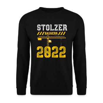 Stolzer Bauherr 2022 - Unisex Pullover - Schwarz - Vorne - Alina (178cm) & Michal (187cm)