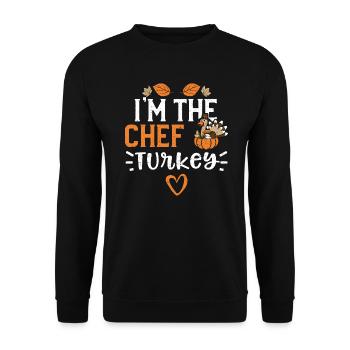 I'm The Chef Turkey - Thanksgiving - Unisex Pullover - Schwarz - Vorne - Alina (178cm) & Michal (187cm)