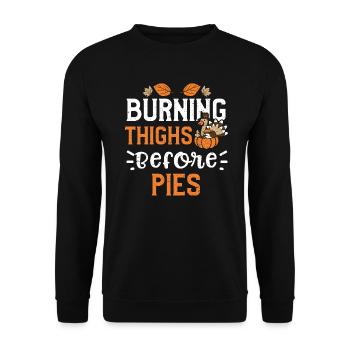 Burning Thighs Before Pies - Unisex Pullover - Schwarz - Vorne - Alina (178cm) & Michal (187cm)