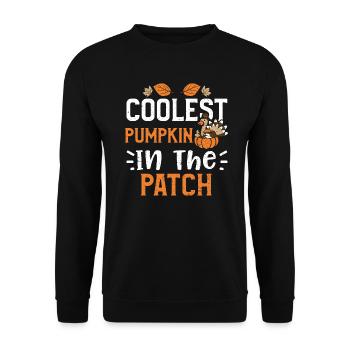 Coolest Pumpkin In The Patch - Unisex Sweatshirt - black - Front - Alina (178cm) & Michal (187cm)