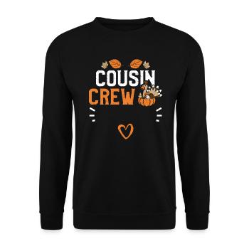 Cousin Crew - Thanksgiving - Unisex Sweatshirt - black - Front - Alina (178cm) & Michal (187cm)