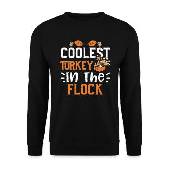 Coolest Turkey In The Flock - Unisex Pullover - Schwarz - Vorne - Alina (178cm) & Michal (187cm)