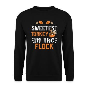 Sweetest Turkey In The Flock - Unisex Pullover - Schwarz - Vorne - Alina (178cm) & Michal (187cm)