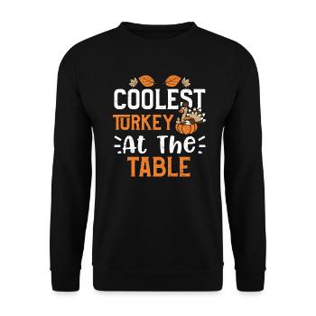 La dinde la plus cool à la table - Sweat-shirt Unisexe - noir - Devant - Alina (178cm) & Michal (187cm)