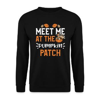 Meet Me At The Pumpkin Patch - Unisex Sweatshirt - black - Front - Alina (178cm) & Michal (187cm)
