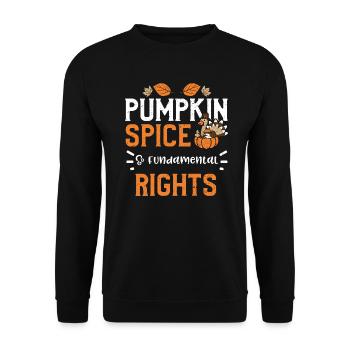 Pumpkin Spice & Fundamental Rights - Unisex Pullover - Schwarz - Vorne - Alina (178cm) & Michal (187cm)