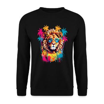 Cool Lion - Unisex Sweatshirt - black - Front - Alina (178cm) & Michal (187cm)