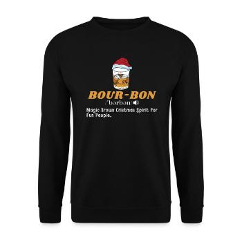 Noël Noël Humour Whisky Bourbon Définition - Sweat-shirt Unisexe - noir - Devant - Alina (178cm) & Michal (187cm)
