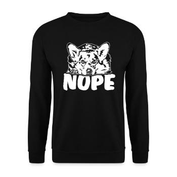 Welsh Corgi Nope Dog Saying Dogs Wilsigns - Unisex Sweatshirt - black - Front - Alina (178cm) & Michal (187cm)