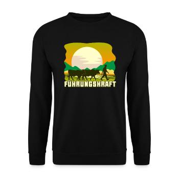 Landwirt Bauer Viehzüchter Milchbauer Geschenkidee - Unisex Pullover - Schwarz - Vorne - Alina (178cm) & Michal (187cm)