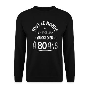 80 ans anniversaire 80 ans Cadeau 80 ans - Sweat-shirt Unisexe - noir - Devant - Alina (178cm) & Michal (187cm)