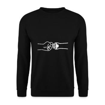Lustig Katze Katzenfreund Faust Geschenk Kätzchen - Unisex Pullover - Schwarz - Vorne - Alina (178cm) & Michal (187cm)