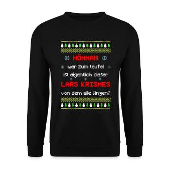 lars krismes Ugly Xmas - Unisex Pullover - Schwarz - Vorne - Alina (178cm) & Michal (187cm)