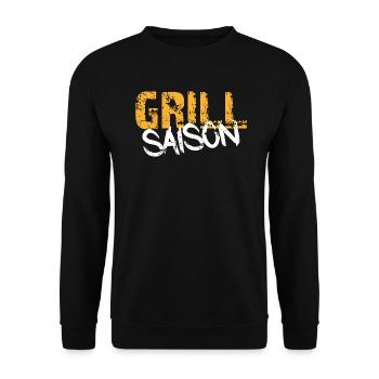 Grill Saison grillen - Unisex Pullover - Schwarz - Vorne - Alina (178cm) & Michal (187cm)
