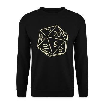 Würfel Brettspiel 20 Seiten Dungeons RPG Dragon - Unisex Pullover - Schwarz - Vorne - Alina (178cm) & Michal (187cm)