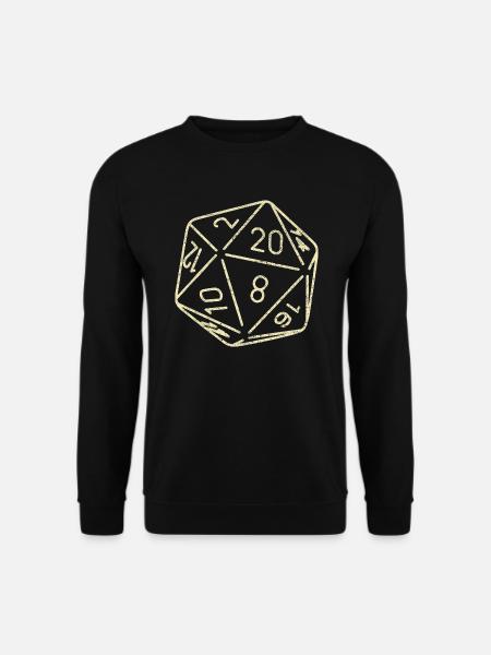 Dice Board Game 20 Sides Dungeons RPG Dragon - Unisex Sweatshirt - black