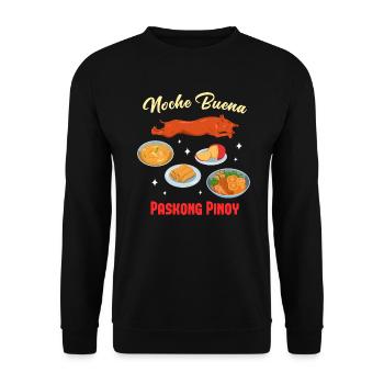 Pinoy Christmas Food Design für stolze Filipinos - Unisex Pullover - Schwarz - Vorne - Alina (178cm) & Michal (187cm)