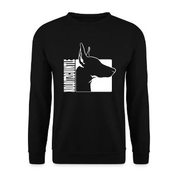 Xoloitzcuintle Profil Hund Hunde Wilsigns - Unisex Pullover - Schwarz - Vorne - Alina (178cm) & Michal (187cm)