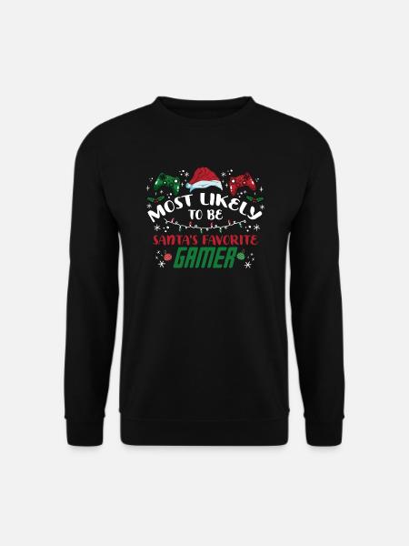 Noël Jeux de Noël Le joueur préféré du Père Noël - Sweat-shirt Unisexe - noir