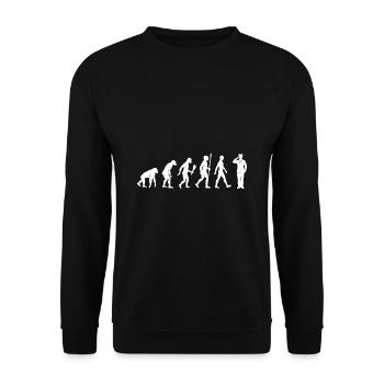 Funny Seaman Evolution Sailor Gift Idea - Unisex Sweatshirt - black - Front - Alina (178cm) & Michal (187cm)