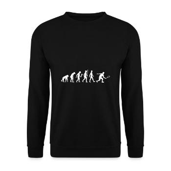 Squash Evolution Squash Spieler Geschenkidee - Unisex Pullover - Schwarz - Vorne - Alina (178cm) & Michal (187cm)