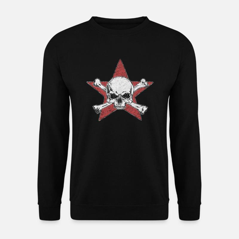 totenkopf und roter stern - Unisex Pullover - Schwarz