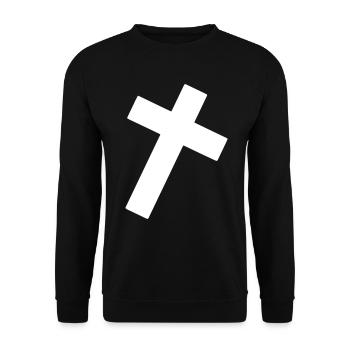 Cross Emoji Sketch Drawing White - Unisex Sweatshirt - black - Front - Alina (178cm) & Michal (187cm)