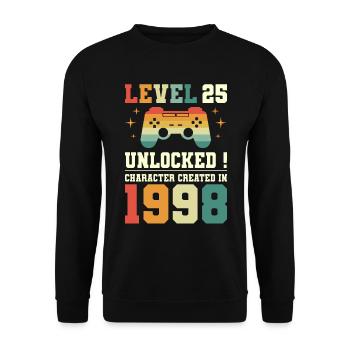 Niveau 25 Anniversaire Gamer 25 Ans - Sweat-shirt Unisexe - noir - Devant - Alina (178cm) & Michal (187cm)