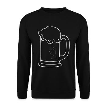 Beer Drawing Party Celebrate White - Unisex Sweatshirt - black - Front - Alina (178cm) & Michal (187cm)