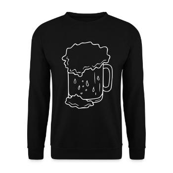 Beer Drawing Party Celebrate White - Unisex Sweatshirt - black - Front - Alina (178cm) & Michal (187cm)