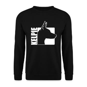 Kelpie Profile Dog Dogs Herding Dog Wilsigns - Unisex Sweatshirt - black - Front - Alina (178cm) & Michal (187cm)