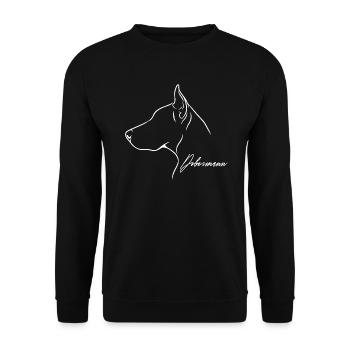 Doberman Profil Chiens Chien Wilsigns - Sweat-shirt Unisexe - noir - Devant - Alina (178cm) & Michal (187cm)
