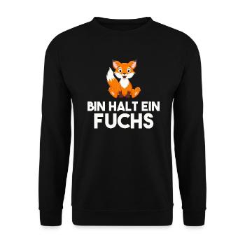 Bin Halt Ein Fuchs - Unisex Pullover - Schwarz - Vorne - Alina (178cm) & Michal (187cm)