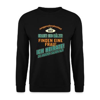 JGA BRAEUTIGAM - Brauer und Mälzer - petrol strong - Unisex Pullover - Schwarz - Vorne - Alina (178cm) & Michal (187cm)